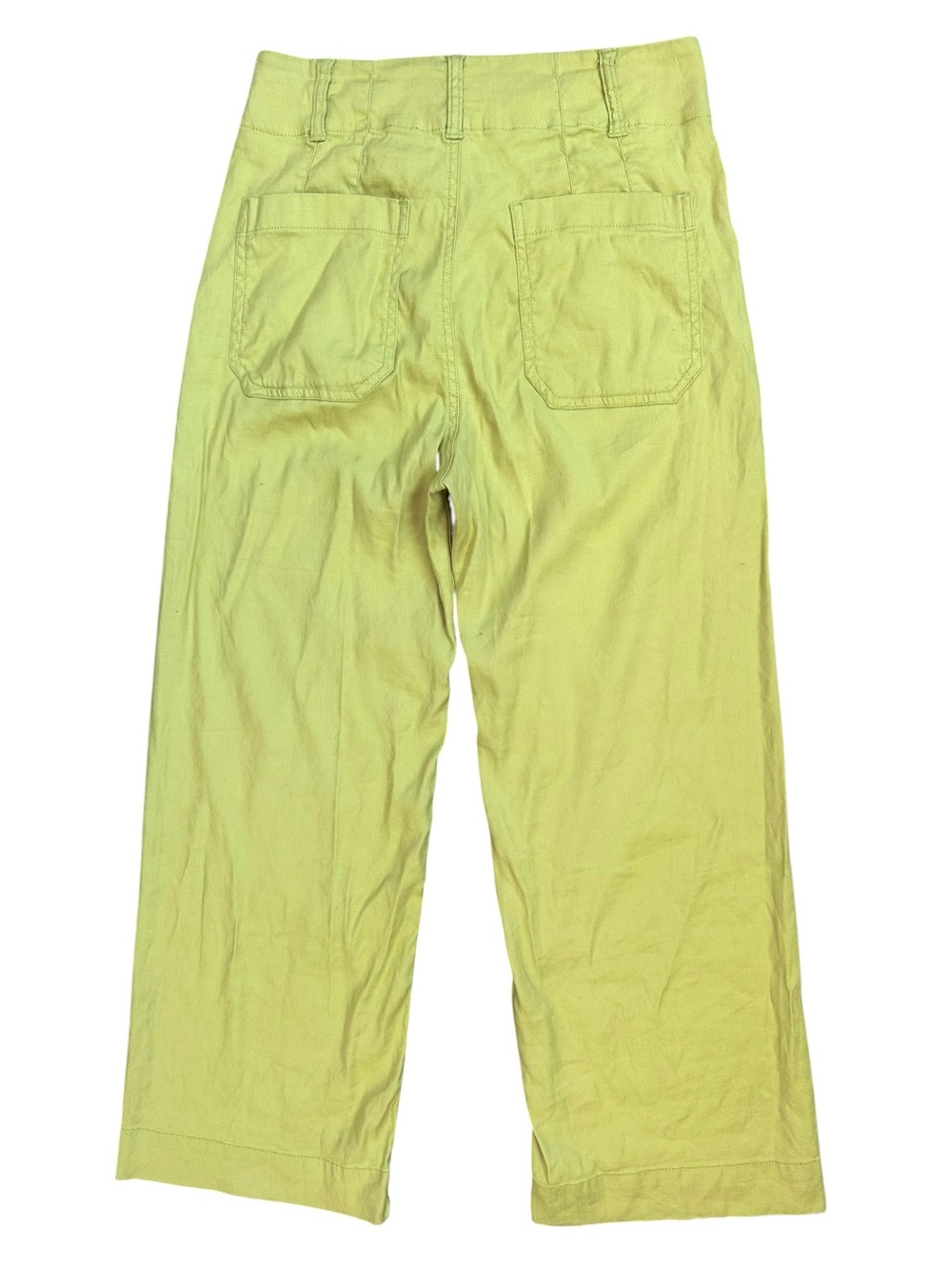 Anthropologie Maeve “The Colette” Chartreuse Green Linen Blend Pants Size 26 - Picture 6 of 8